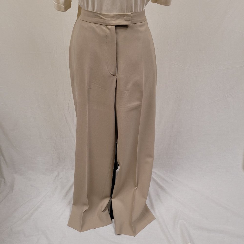 Zanella Lightweight Tan Wool Dress Trouser Size 10